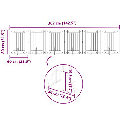 vidaXL Portillon pour chien avec supports 6 pcs Sonoma gris 60 x 80 cm pas cher