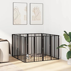 Avis vidaXL Porte pour chien 8 pcs Noir 60 x 80 cm Acier galvanisé