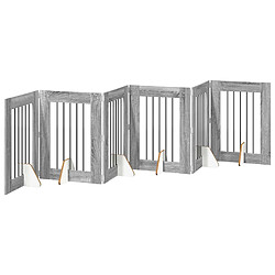 Acheter vidaXL Portillon pour chien avec supports 6 pcs Sonoma gris 60 x 80 cm