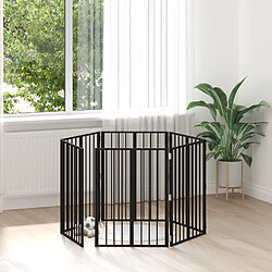 vidaXL Porte pour chien 6 pcs Noir 60 x 80 cm Acier galvanisé