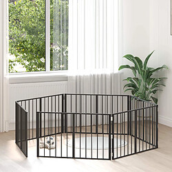 vidaXL Porte pour chien 6 pcs Noir 100 x 60 cm Acier galvanisé