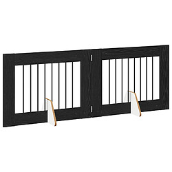Acheter vidaXL Portillon pour chien avec supports 2 pcs Chêne noir 80 x 60 cm