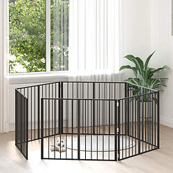 vidaXL Porte pour chien 6 pcs Noir 100 x 80 cm Acier galvanisé