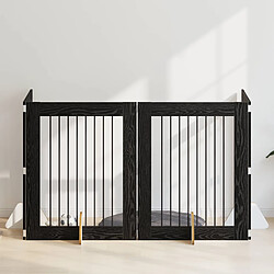 vidaXL Portillon pour chien avec supports 4 pcs Chêne noir 80 x 100 cm