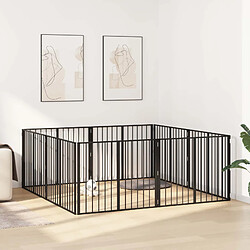 vidaXL Porte pour chien 8 pcs Noir 100 x 80 cm Acier galvanisé