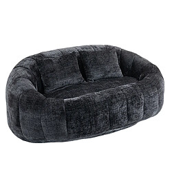 ByteLike Canapé boule 2 places chenille noir