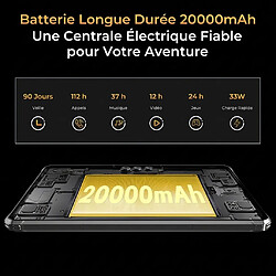 Acheter Tablette Tactile Incassable OUKITEL RT84G 12Go+256Go 11" Android 14 20000mAh 48MP Noir