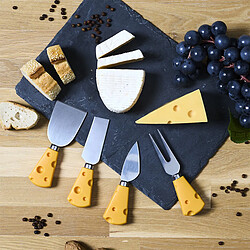 Avis Paris Prix Lot de 4 Couteaux à Fromage Cheese 12cm Jaune
