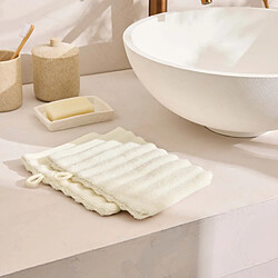 Avis Douceur D'Interieur Lot de 2 Gants de Toilette Maya 15x21cm Ivoire