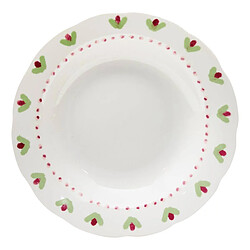 Secret De Gourmet Lot de 6 Assiettes Creuses Fleur de Rose 23cm Multicolore