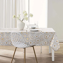 Avis Douceur D'Interieur Nappe Imprimé Métallisé Eclipse 145x240cm Blanc