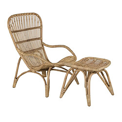 Paris Prix Fauteuil de Jardin & Repose-Pieds Ella 98cm Naturel
