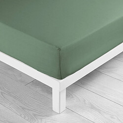 Avis Douceur D'Interieur Drap Housse Lina 160x200cm Vert Cèdre