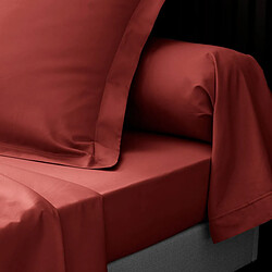 Douceur D'Interieur Drap Housse Percaline 90x190cm Terracotta pas cher