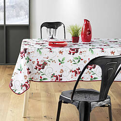 Acheter Douceur D'Interieur Nappe Antitache Imprimé Père-Noël 150x300cm Blanc