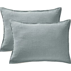 Lot de 2 taies d'oreiller "Soline" 60 x 60 cm & 50 x 70 cm "Lin lavé" l'Effet Papillon
