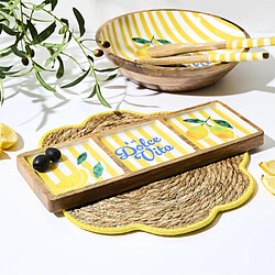 Avis The Home Deco Factory Planche de Présentation en Bois Dolce Vita 40cm Jaune