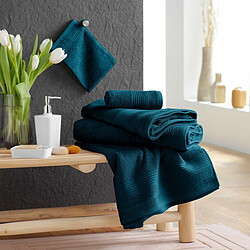 Douceur D'Interieur Lot de 2 Gants de Toilette Tendresse 15x21cm Bleu Indigo pas cher