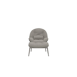 Paris Prix Fauteuil de Jardin & Repose-Pieds Cala 92cm Beige