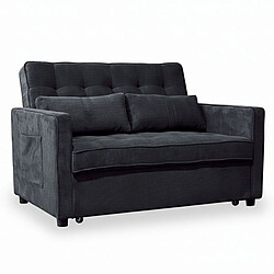 Paris Prix Canapé Convertible 2 Places Kyara 133cm Noir