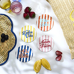 Acheter Paris Prix Lot de 4 Dessous de Verre Dolce Vita 10cm Multicolore