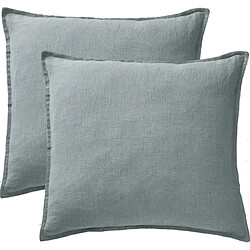 Lot de 2 taies d'oreiller "Soline" 60 x 60 cm & 50 x 70 cm "Lin lavé" l'Effet Papillon