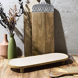 Avis The Home Deco Factory Plat de Présentation Uni en Bois Dune 50cm Beige