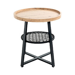 Mes Table basse ronde 55x50 cm bois et acier - KAEL