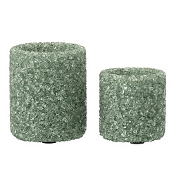 Paris Prix Lot de 2 Photophores en Verre Pierre 9cm Vert