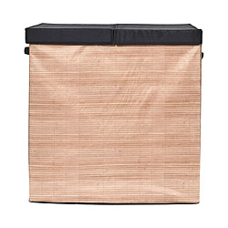 Paris Prix Panier à Linge Double Compartiments Lou 58cm Naturel