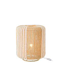 Paris Prix Lampe à Poser Corde Chase 39cm Blanc & Naturel