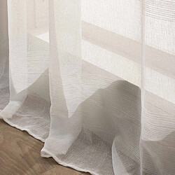 Avis Douceur D'Interieur Rideau Voilage à Œillets en Bois Dalton 140x240cm Blanc