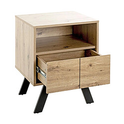 Paris Prix Table de Chevet 1 Tiroir Manille 60cm Naturel