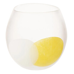 Paris Prix Photophore en Verre Amos 22cm Blanc & Jaune