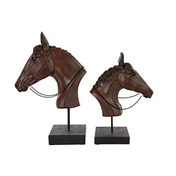 Avis Paris Prix Tête de Cheval sur Socle Ronny 35cm Marron Foncé