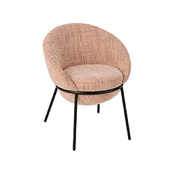Mes Chaise design en tissu texturé vieux rose et métal noir - EGYZ