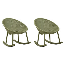 Paris Prix Lot de 2 Chaises de Jardin à Bascule Ibiza 88cm Vert