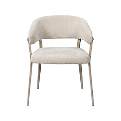 Mes Lot de 2 fauteuils repas 55x55x78 cm en tissu beige - EKYO