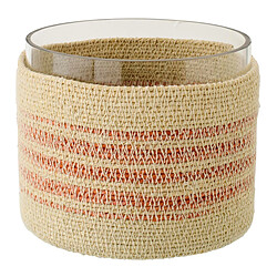 Paris Prix Photophore en Jonc Galene 15cm Naturel & Orange