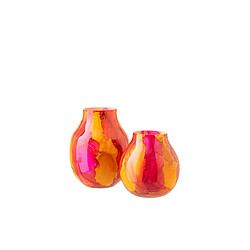 Paris Prix Photophore Déco en Verre Rio 20cm Orange