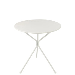 Paris Prix Table de Jardin en Métal Tripod 72cm Blanc