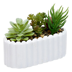 Atmosphera Jardinière de Plantes Artificielles Wida 15cm Blanc