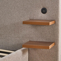 Paris Prix Lit Coffre Avec Tablettes & USB Mike 180x200cm Taupe