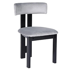 Paris Prix Chaise Design Velours Keven 78cm Gris & Noir