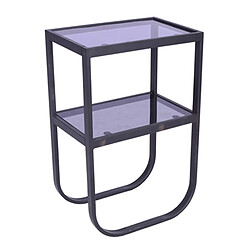 Paris Prix Table de Chevet en Verre Rocker 70cm Noir