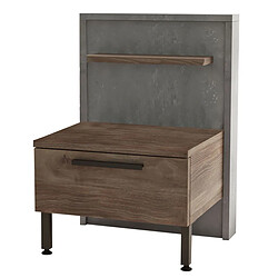 Paris Prix Table de Chevet Avec Tiroir Mara 58cm Gris & Marron