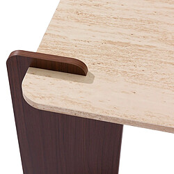 Paris Prix Table Basse Effet Travertin Misty 120cm Beige & Marron pas cher