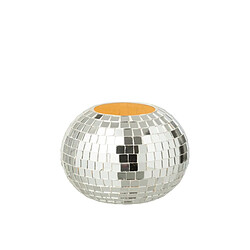 Paris Prix Photophore Mosaïque en Verre Disco 16cm Argent