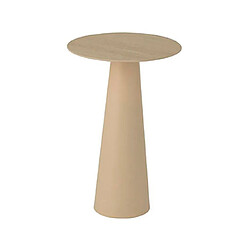 Mes Table d'appoint ronde 40x63 cm en céramique effet travertin beige