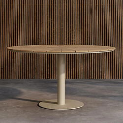 Paris Prix Table de Jardin Ronde en Teck Croft 120cm Beige